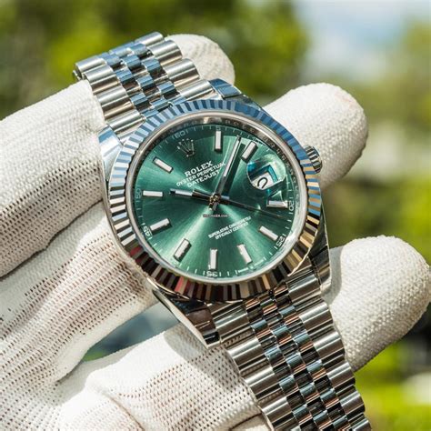 rolex datejust green face